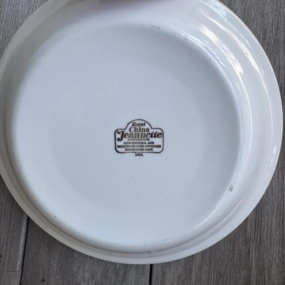 Vintage 1983 Jeanette Royal China Pumpkin Pie Plate Ruffled Edge Granny Cottage